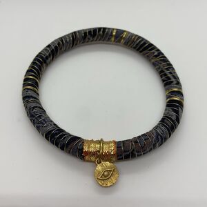 Rosena Sammi Upcycled Sari Fabric Charm Bangles Unique Gold Platted Charms